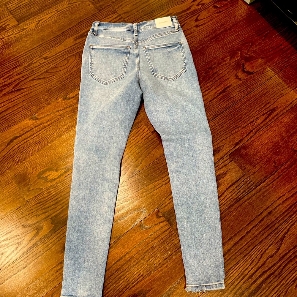 Express Skinny High Rise Ripped Jeans - Picture 2 of 4